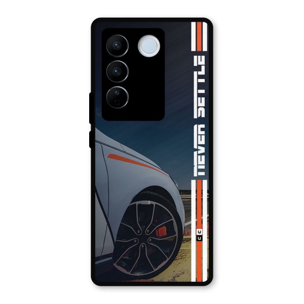 Never Settle SuperCar Metal Back Case for Vivo V27 Pro