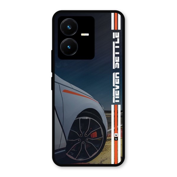 Never Settle SuperCar Metal Back Case for Vivo Y22s