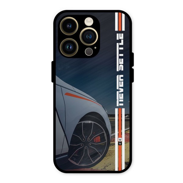 Never Settle SuperCar Metal Back Case for iPhone 14 Pro