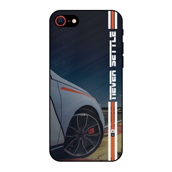 Never Settle SuperCar Metal Back Case for iPhone SE 2020