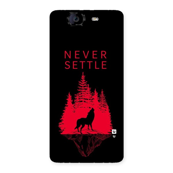 Never Settle Wolf Back Case for Canvas Knight A350