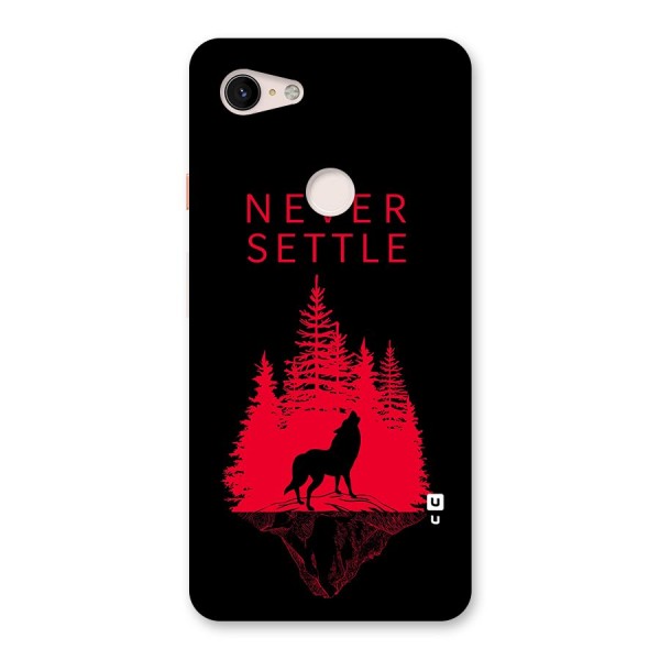 Never Settle Wolf Back Case for Google Pixel 3 XL