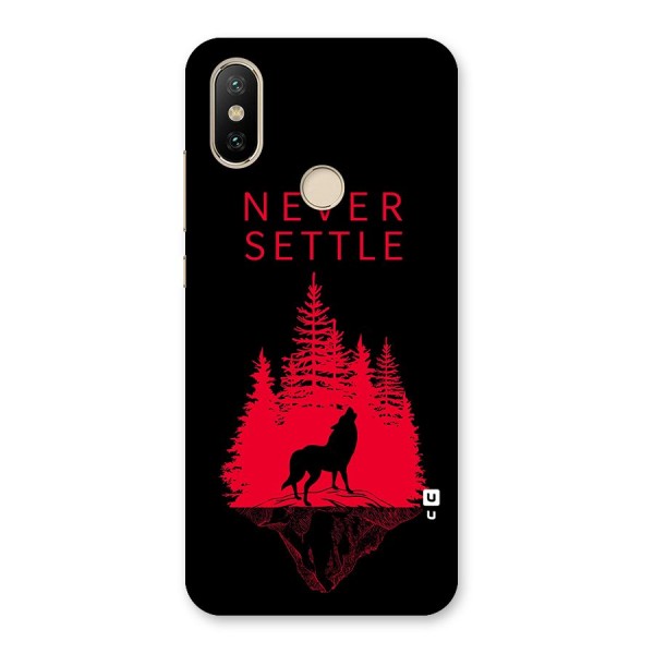 Never Settle Wolf Back Case for Mi A2