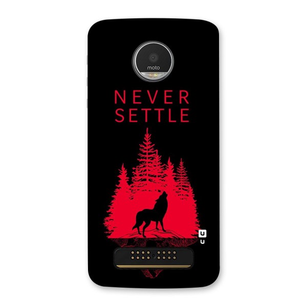 Never Settle Wolf Back Case for Moto Z Play