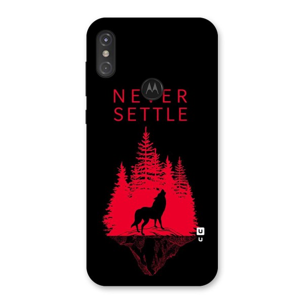 Never Settle Wolf Back Case for Motorola One Power