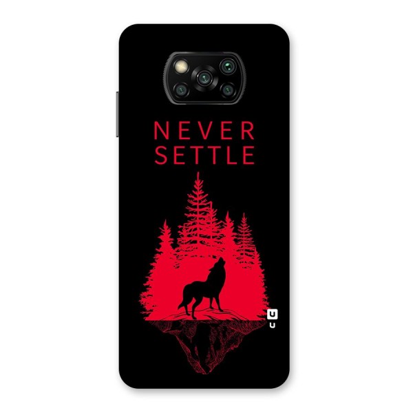 Never Settle Wolf Back Case for Poco X3