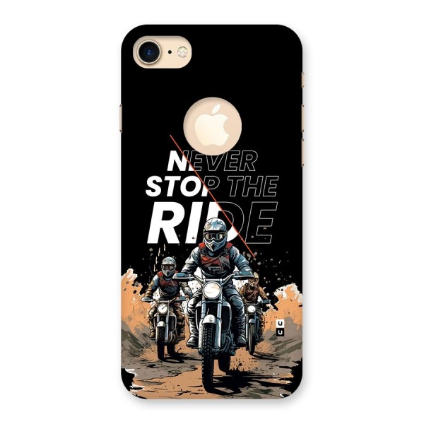 Never Stop ride Back Case for iPhone 8 Logo Cut