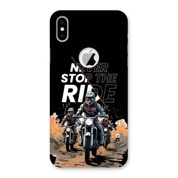 Never Stop ride Back Case for iPhone XS Logo Cut