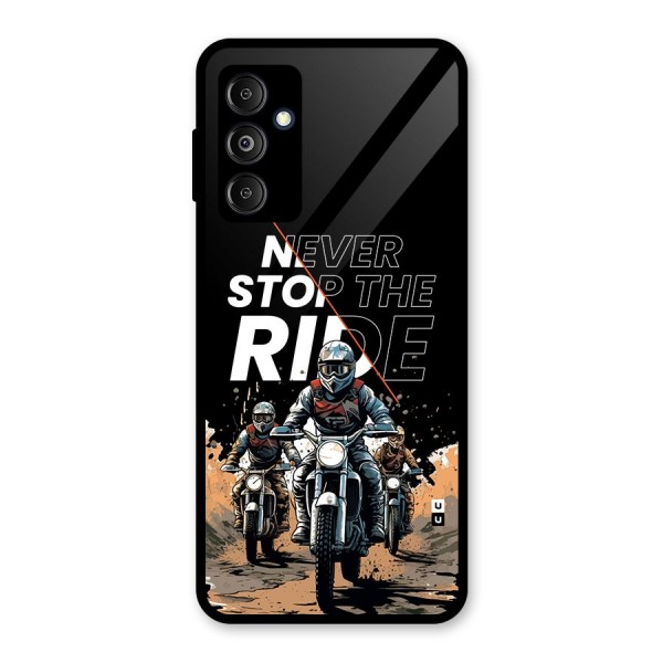 Never Stop ride Glass Back Case for Galaxy M14 5G