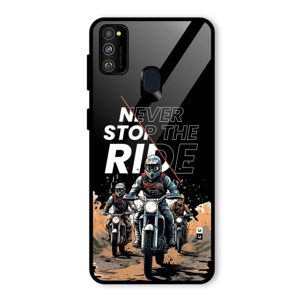 Never Stop ride Glass Back Case for Galaxy M21