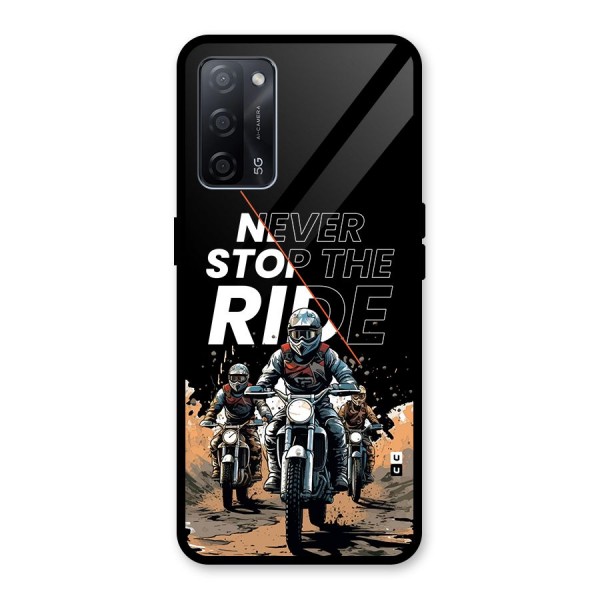 Never Stop ride Glass Back Case for Oppo A53s 5G