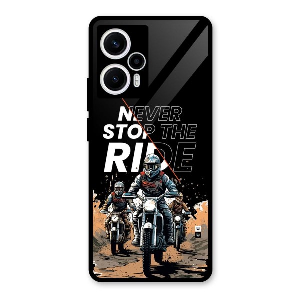 Never Stop ride Glass Back Case for Poco F5