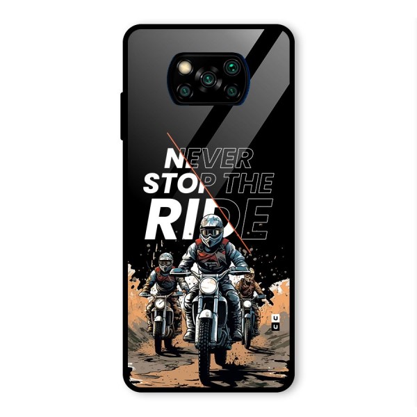 Never Stop ride Glass Back Case for Poco X3 Pro