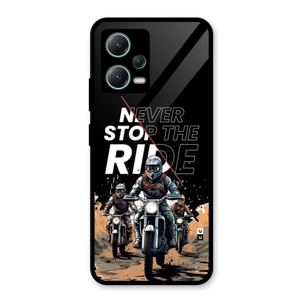 Never Stop ride Glass Back Case for Poco X5