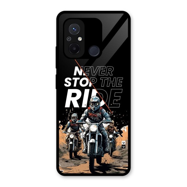 Never Stop ride Glass Back Case for Redmi 12C