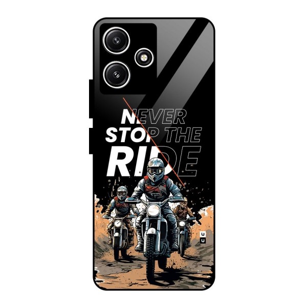 Never Stop ride Glass Back Case for Redmi 12 5G