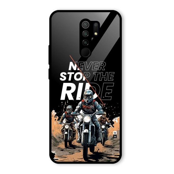 Never Stop ride Glass Back Case for Redmi 9 Prime