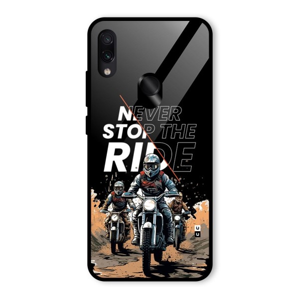 Never Stop ride Glass Back Case for Redmi Note 7S
