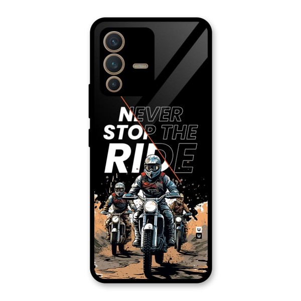 Never Stop ride Glass Back Case for Vivo V23 5G