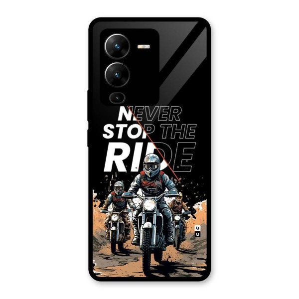 Never Stop ride Glass Back Case for Vivo V25 Pro