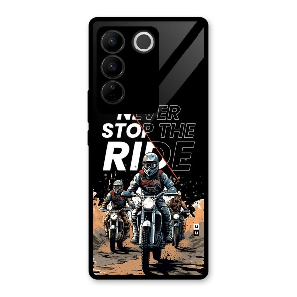 Never Stop ride Glass Back Case for Vivo V27 Pro