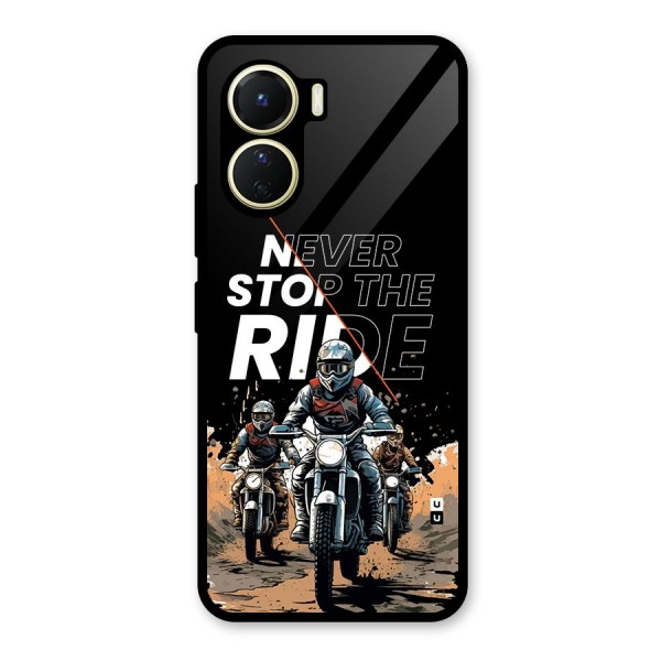 Never Stop ride Glass Back Case for Vivo Y16