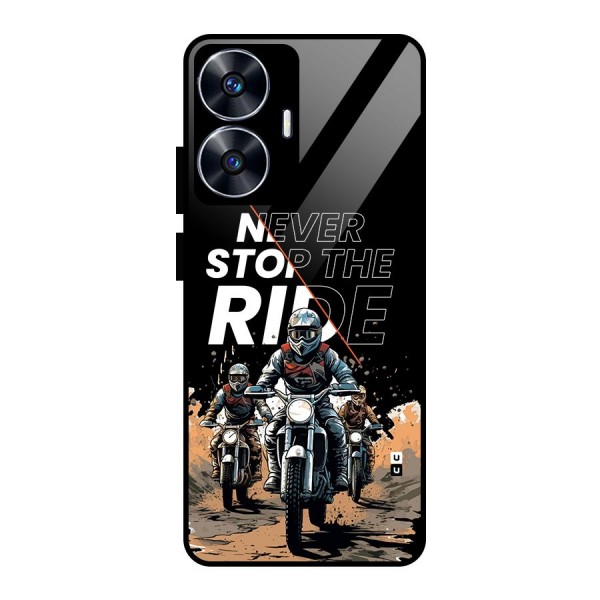 Never Stop ride Glass Back Case for realme C55