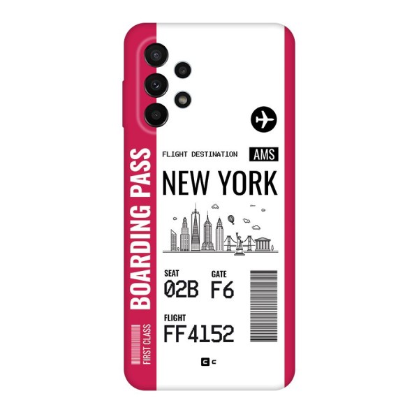 New York Boarding Pass Back Case for Galaxy A23