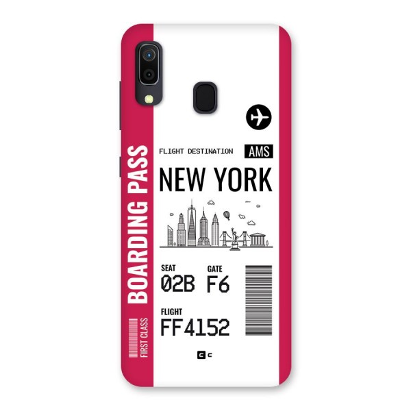 New York Boarding Pass Back Case for Galaxy A30