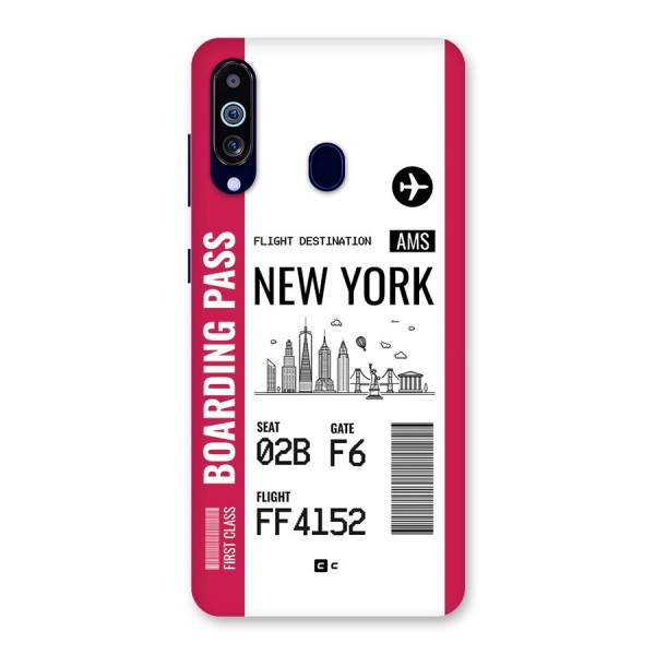 New York Boarding Pass Back Case for Galaxy A60