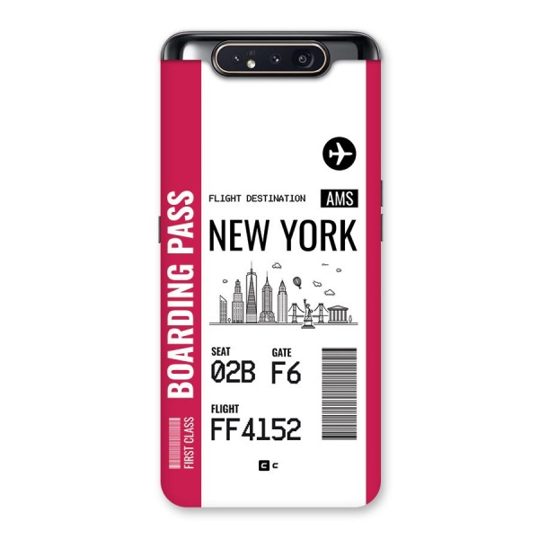 New York Boarding Pass Back Case for Galaxy A80