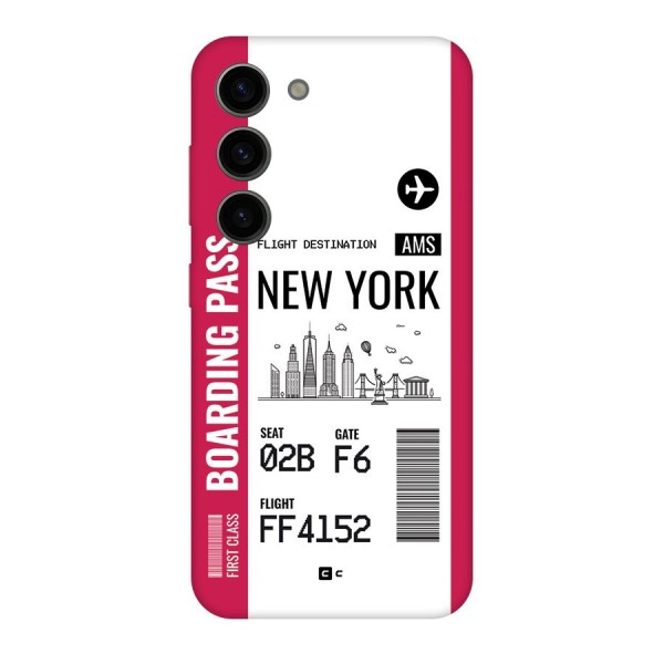 New York Boarding Pass Back Case for Galaxy S23