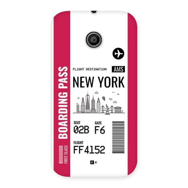 New York Boarding Pass Back Case for Moto E