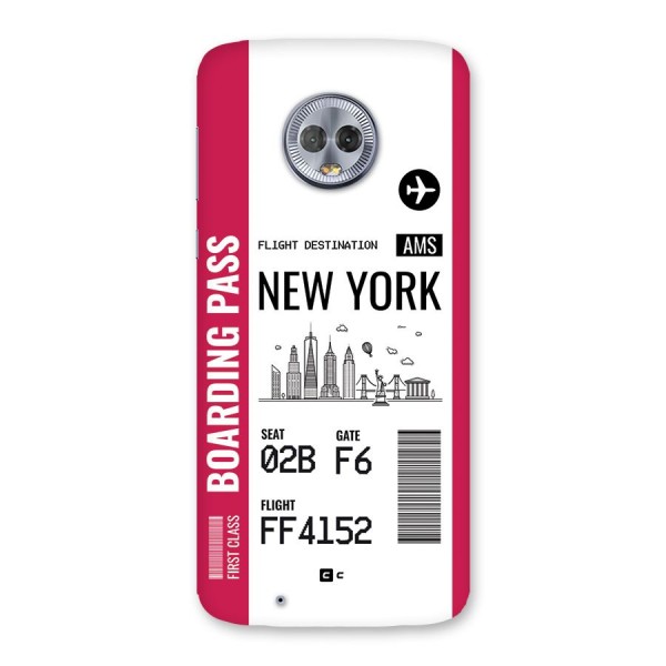 New York Boarding Pass Back Case for Moto G6