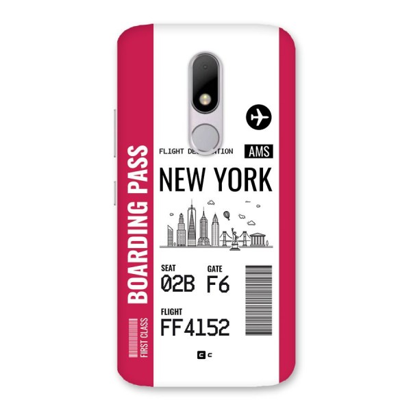 New York Boarding Pass Back Case for Moto M