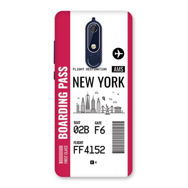 New York Boarding Pass Back Case for Nokia 5.1