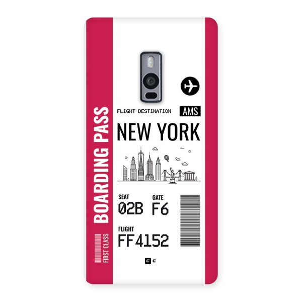 New York Boarding Pass Back Case for OnePlus 2
