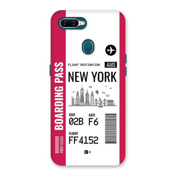 New York Boarding Pass Back Case for Oppo A11k