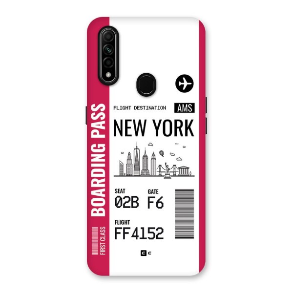 New York Boarding Pass Back Case for Oppo A31