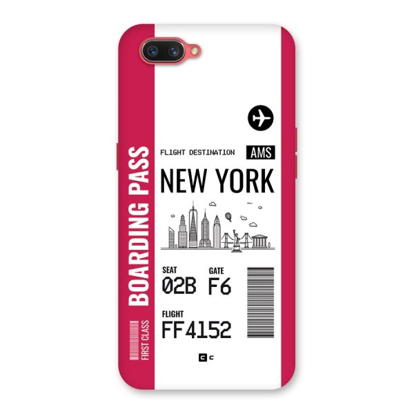 New York Boarding Pass Back Case for Oppo A3s