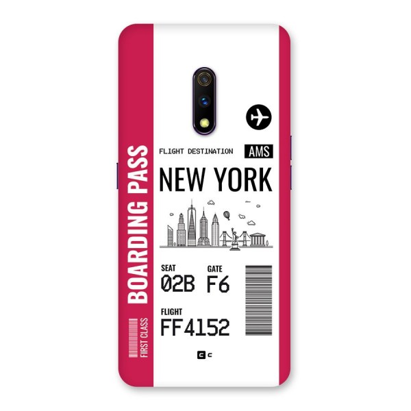 New York Boarding Pass Back Case for Realme X