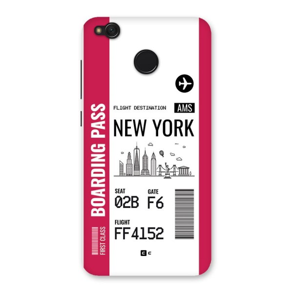 New York Boarding Pass Back Case for Redmi 4