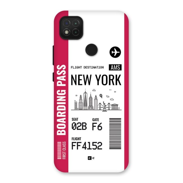 New York Boarding Pass Back Case for Redmi 9 Activ