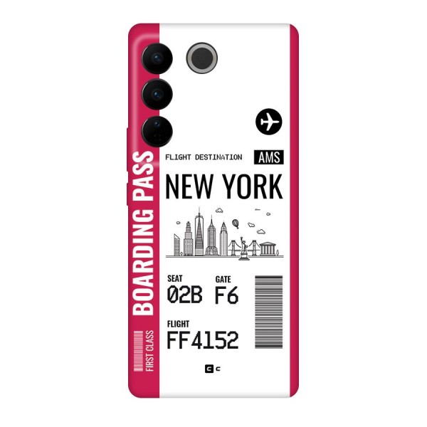 New York Boarding Pass Back Case for Vivo V27