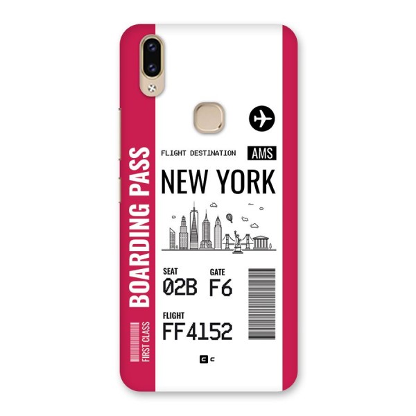 New York Boarding Pass Back Case for Vivo V9