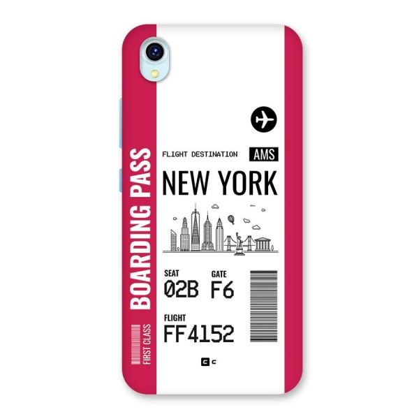 New York Boarding Pass Back Case for Vivo Y1s