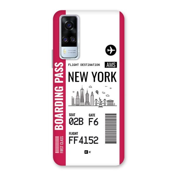 New York Boarding Pass Back Case for Vivo Y51