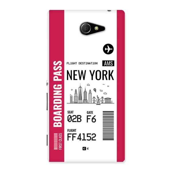 New York Boarding Pass Back Case for Xperia M2