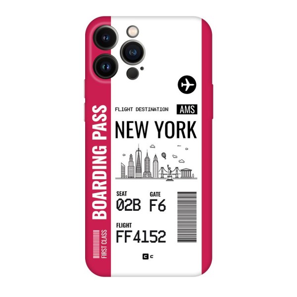 New York Boarding Pass Back Case for iPhone 13 Pro Max
