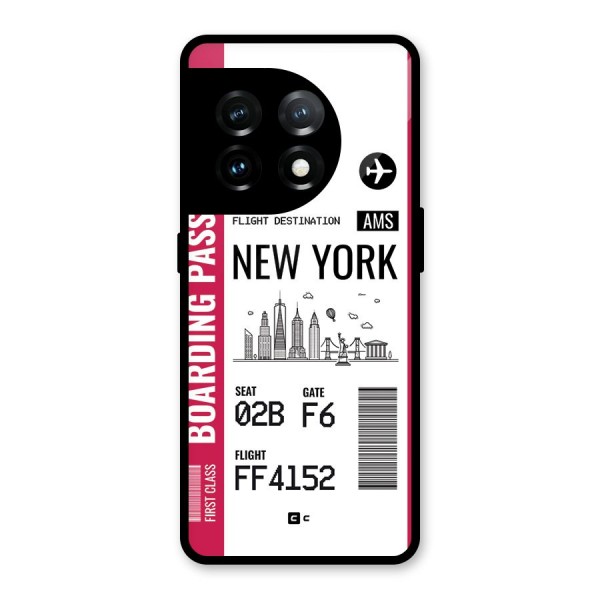 New York Boarding Pass Glass Back Case for OnePlus 11
